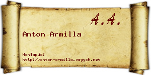 Anton Armilla névjegykártya